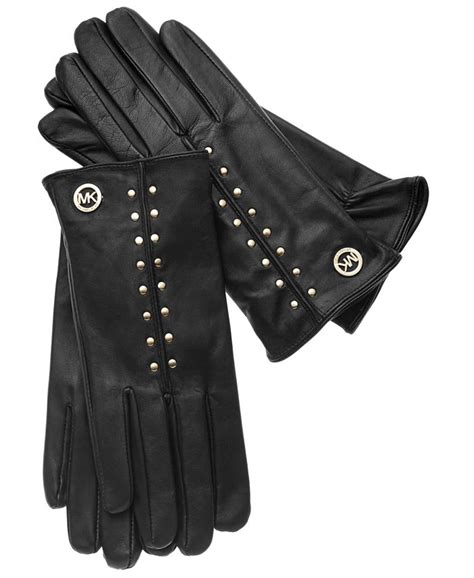 michael kors studded leather gloves|studded leather gloves.